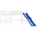 Lit mezzanine enfants avec tunnel rose 90x200cm bois pin massif