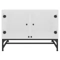 Table basse avec portes en verre blanc 68,5x50x50 cm