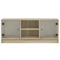 Meuble TV avec portes en verre chêne sonoma 102x37x42 cm