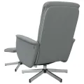 Fauteuil inclinable de massage et repose-pied gris clair tissu