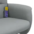 Fauteuil inclinable de massage et repose-pied gris clair tissu