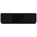 Meuble TV Noir 140x35x40 cm Bois de pin massif