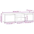 Meuble TV Noir 140x35x40 cm Bois de pin massif