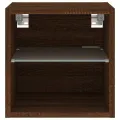 Meuble TV mural avec lumières LED chêne marron 30x28,5x30 cm
