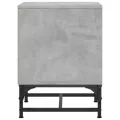 Table de chevet avec porte en verre gris béton 35x37x50 cm