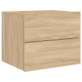 Table de chevet murale avec lumières LED chêne sonoma
