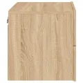 Table de chevet murale avec lumières LED chêne sonoma