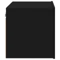 Table de chevet murale avec lumières LED noir