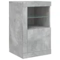 Armoire latérale avec lumières LED gris béton bois d'ingénierie