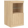 Armoire latérale avec lumières LED chêne sonoma