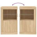 Armoire latérale avec lumières LED chêne sonoma