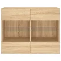 Meuble TV mural avec lumières LED chêne sonoma 78,5x30x60,5 cm