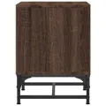 Table de chevet avec porte en verre chêne marron 35x37x50 cm