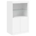 Buffet avec lumières LED blanc 202x37x100 cm