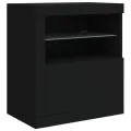 Buffet avec lumières LED noir 60,5x37x67 cm