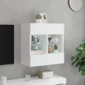 Meuble TV mural avec lumières LED blanc 58,5x30x60,5 cm