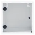 Tables de chevet avec portes en verre 2 pcs blanc 35x37x35 cm