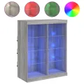 Buffet avec lumières LED sonoma gris 81x37x100 cm