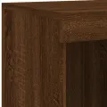 Buffet avec lumières LED chêne marron 202x37x100 cm