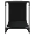 Meuble TV noir 203x37x50 cm bois d'ingénierie