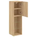 Meuble TV avec lumières LED chêne sonoma 30,5x30x102 cm