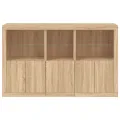 Buffet avec lumières LED chêne sonoma 162x37x100 cm