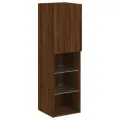 Meuble TV avec lumières LED chêne marron 30,5x30x102 cm
