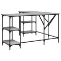 Bureau sonoma gris 139x139x75 cm bois d'ingénierie
