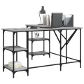 Bureau sonoma gris 139x139x75 cm bois d'ingénierie