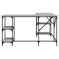 Bureau sonoma gris 139x139x75 cm bois d'ingénierie