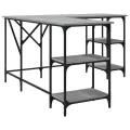 Bureau sonoma gris 139x139x75 cm bois d'ingénierie