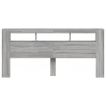 Tête de lit à LED sonoma gris 220x18,5x103,5 cm bois ingénierie