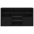 Buffet avec lumières LED noir 181,5x37x100 cm