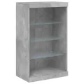 Buffet avec lumières LED gris béton 60,5x37x100 cm