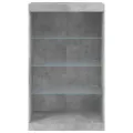 Buffet avec lumières LED gris béton 60,5x37x100 cm