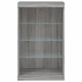 Buffet avec lumières LED sonoma gris 60,5x37x100 cm