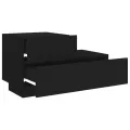Table de chevet avec lumières LED noir 70x36x40,5 cm