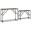 Tables console gigognes 2 pcs chêne fumé bois d'ingénierie