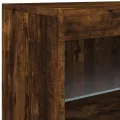 Buffet avec lumières LED chêne fumé 41x37x67 cm