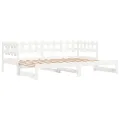 Lit coulissant Blanc 2x(80x200) cm Bois de pin massif
