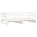 Lit coulissant Blanc 2x(80x200) cm Bois de pin massif