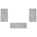Meuble TV muraux 3 pcs avec lumières LED gris béton