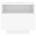 Armoires de chevet avec lumières LED 2 pcs blanc 40x39x37 cm