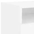 Armoires de chevet avec lumières LED 2 pcs blanc 40x39x37 cm