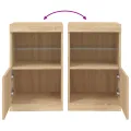 Buffet avec lumières LED chêne sonoma 41x37x67 cm