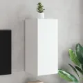 Meuble TV mural avec lumières LED blanc 30,5x35x70 cm