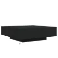 Table basse avec lumières LED noir 100x100x31 cm
