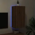 Meuble TV mural avec lumières LED chêne marron 40,5x35x80 cm
