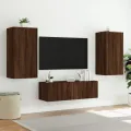 Meuble TV mural avec lumières LED chêne marron 40,5x35x80 cm