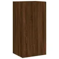 Meuble TV mural avec lumières LED chêne marron 40,5x35x80 cm